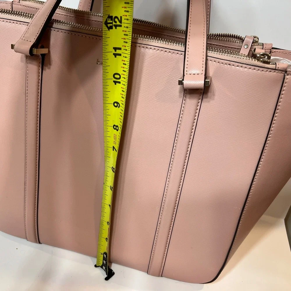 Kate Spade New York Pink Saffiano Leather‎ Triple Compartment Tote Bag Large